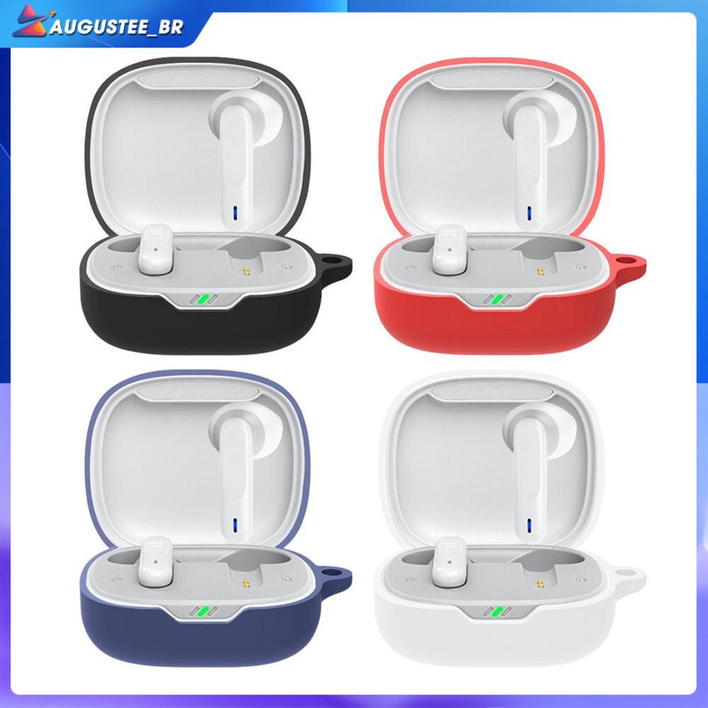 Adequado para jbl wave flex sem fio bluetooth fone de ouvido capa protetora caixa de carregamento de silicone à prova de gota caixa macia (augustee.br)