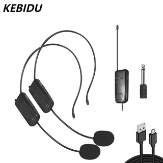 2.4G Conjunto De Microfones UHF Dual Wireless Lavalier Montado Na Cabeça Transmissor Com Receptor Para Amplificador Guia Turístico De Ensino De Alto-Falantes De Voz