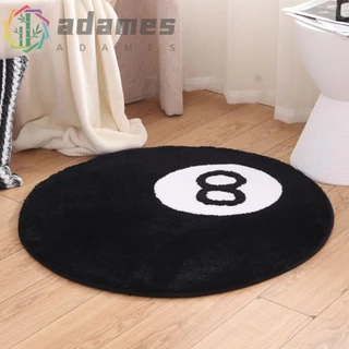 Tapete De Bola ADAMES 8 , Pelúcia Macia , Redondo Antiderrapante Preto Hoom Decor