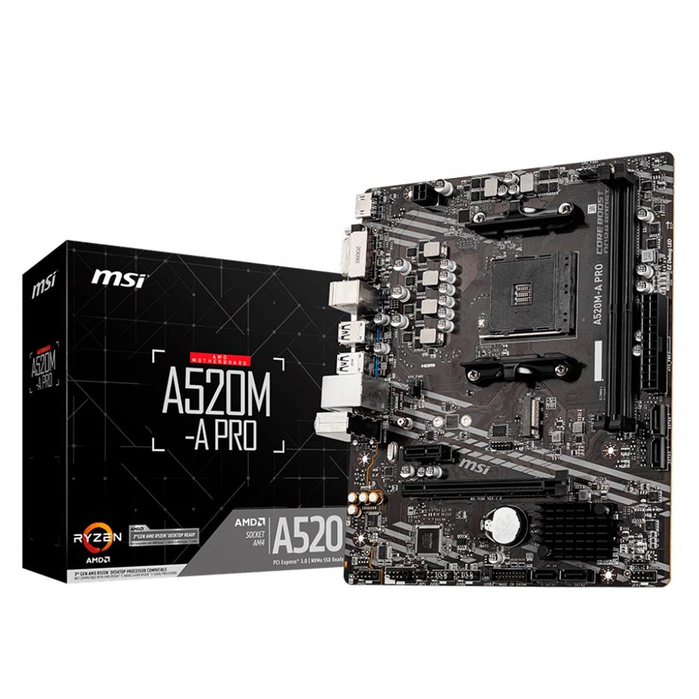 Placa Mae MSI A520M-A PRO, AMD AM4, mATX, DDR4