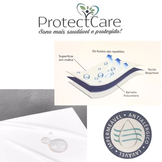 Capa Protetora Colchão Casal Impermeável Protetor com Elástico Hipoalérgico Protect Care Rozac