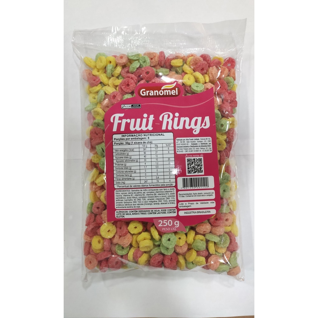 Fruit Rings Cereal Granomel 1 kg | Shopee Brasil