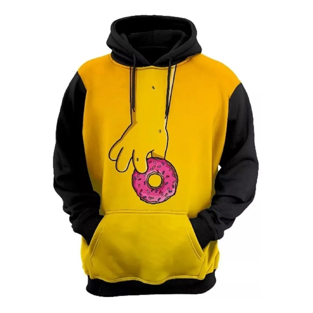Sweatshirt Moletom De Donuts Amarelo Moletom Canguru Moletom