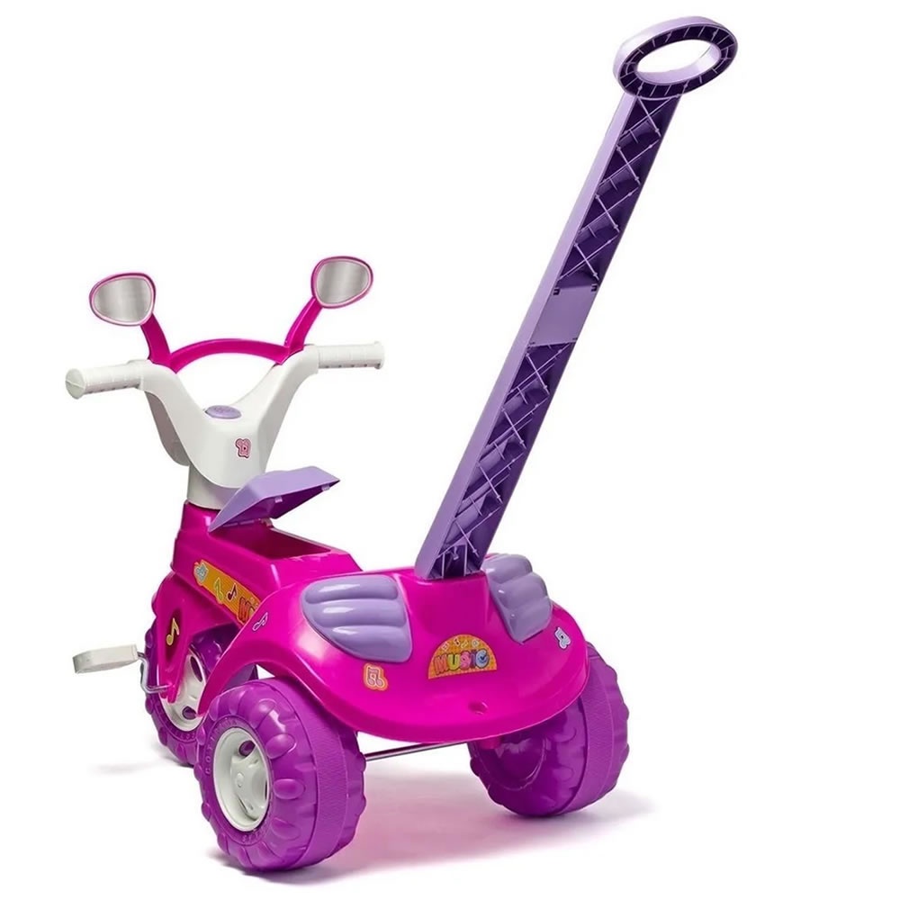 Triciclo infantil meninas tonkinha gatinha com som luz 2 em 1 pedal e haste  empurrador - BANDEIRANTE - Velotrol e Triciclo a Pedal - Magazine Luiza