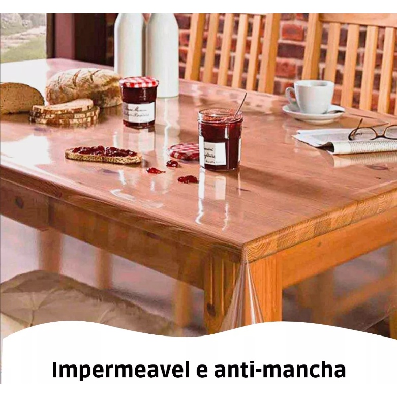 Toalha De Mesa 2,20m X1,40m Pvc Plástico Impermeável 0,15mm