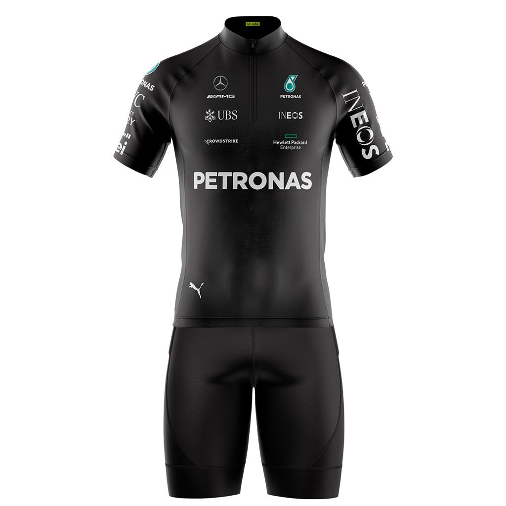 Conjunto Ciclismo Roupa para Ciclismo Bermuda Premium Camisa Manga Curta Petronas com Bolsos Protecao UV50