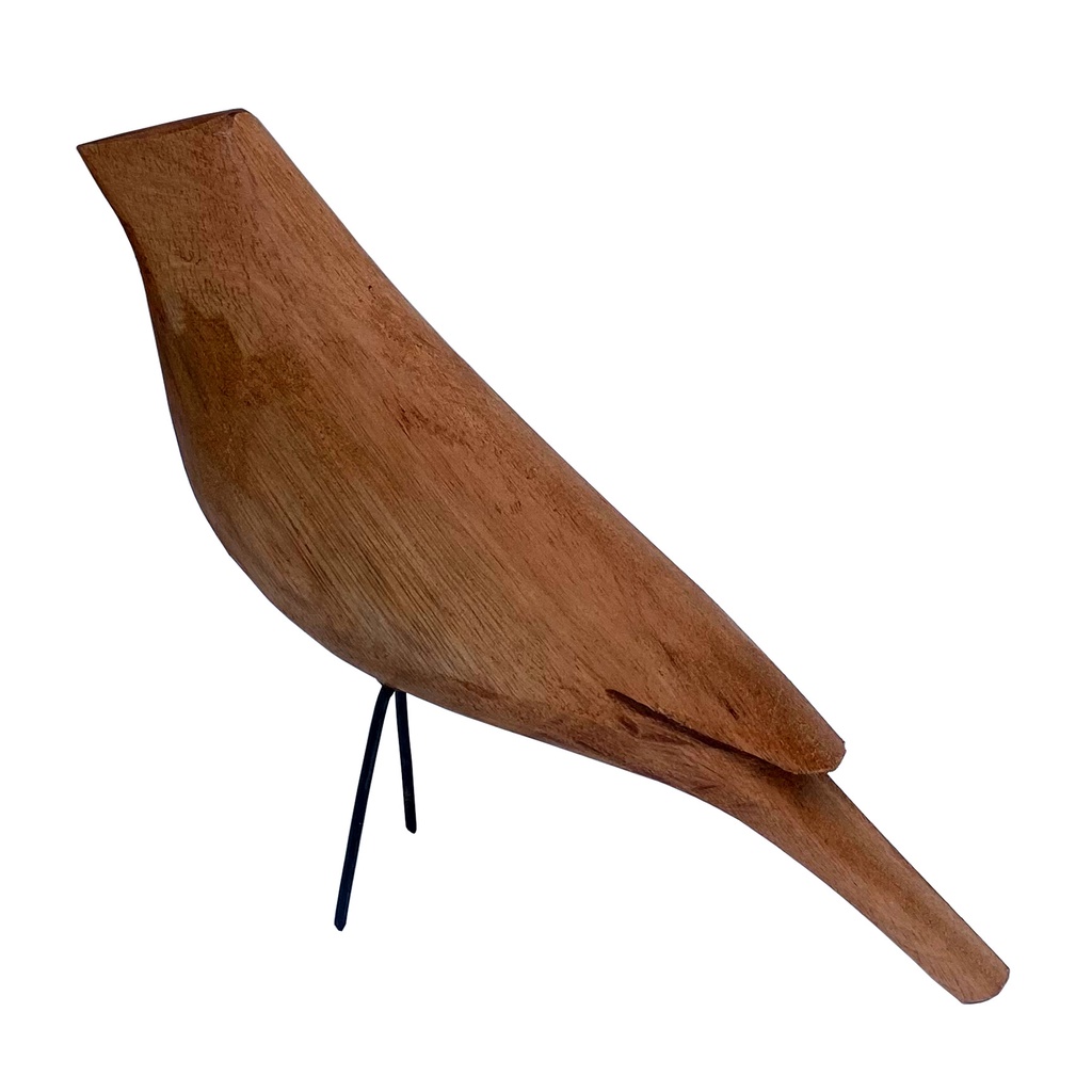 Escultura Pássaro de Madeira 15x17 cm