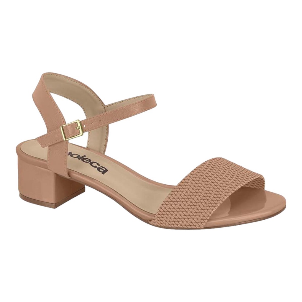 Sandalia Moleca Salto Grosso Baixo Confortavel Feminino
