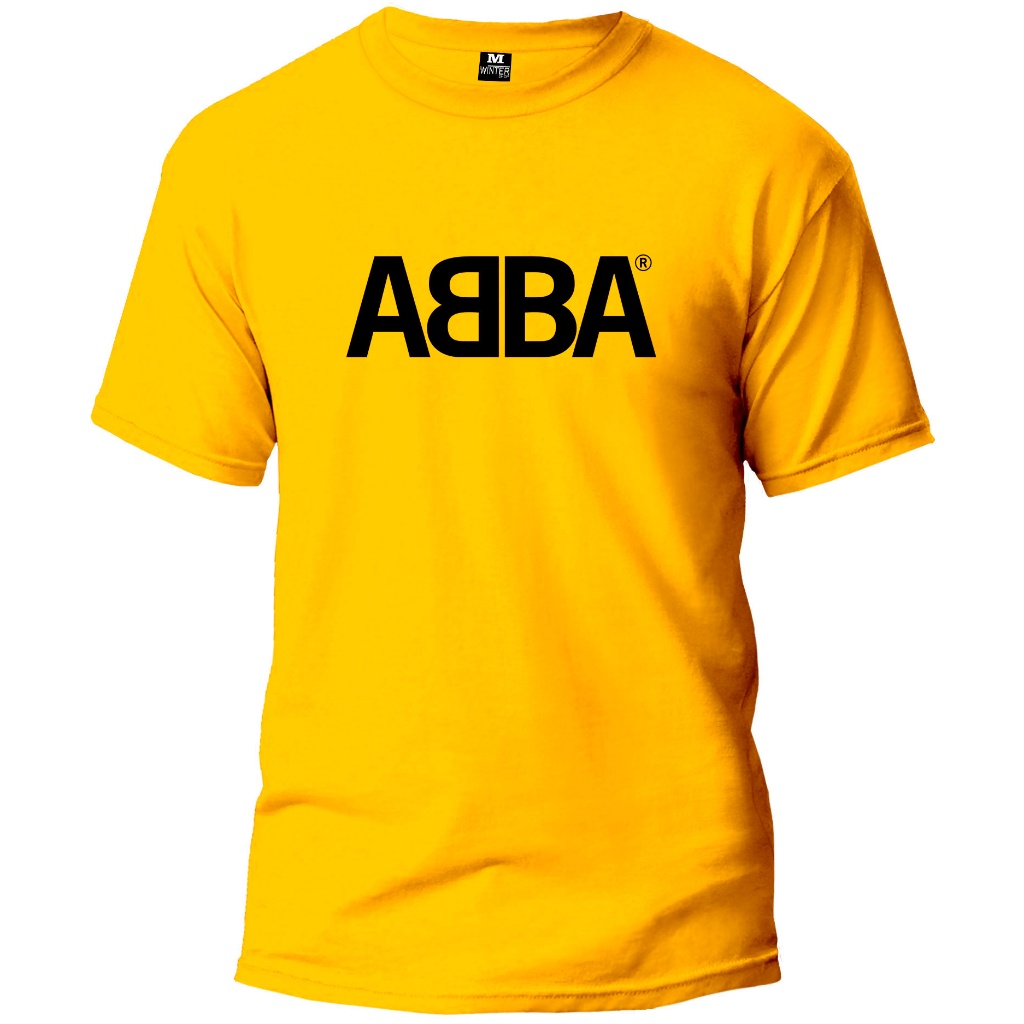 Camisa Estampa ABBA Camiseta 100% Algodão Gola Redonda WJ1B
