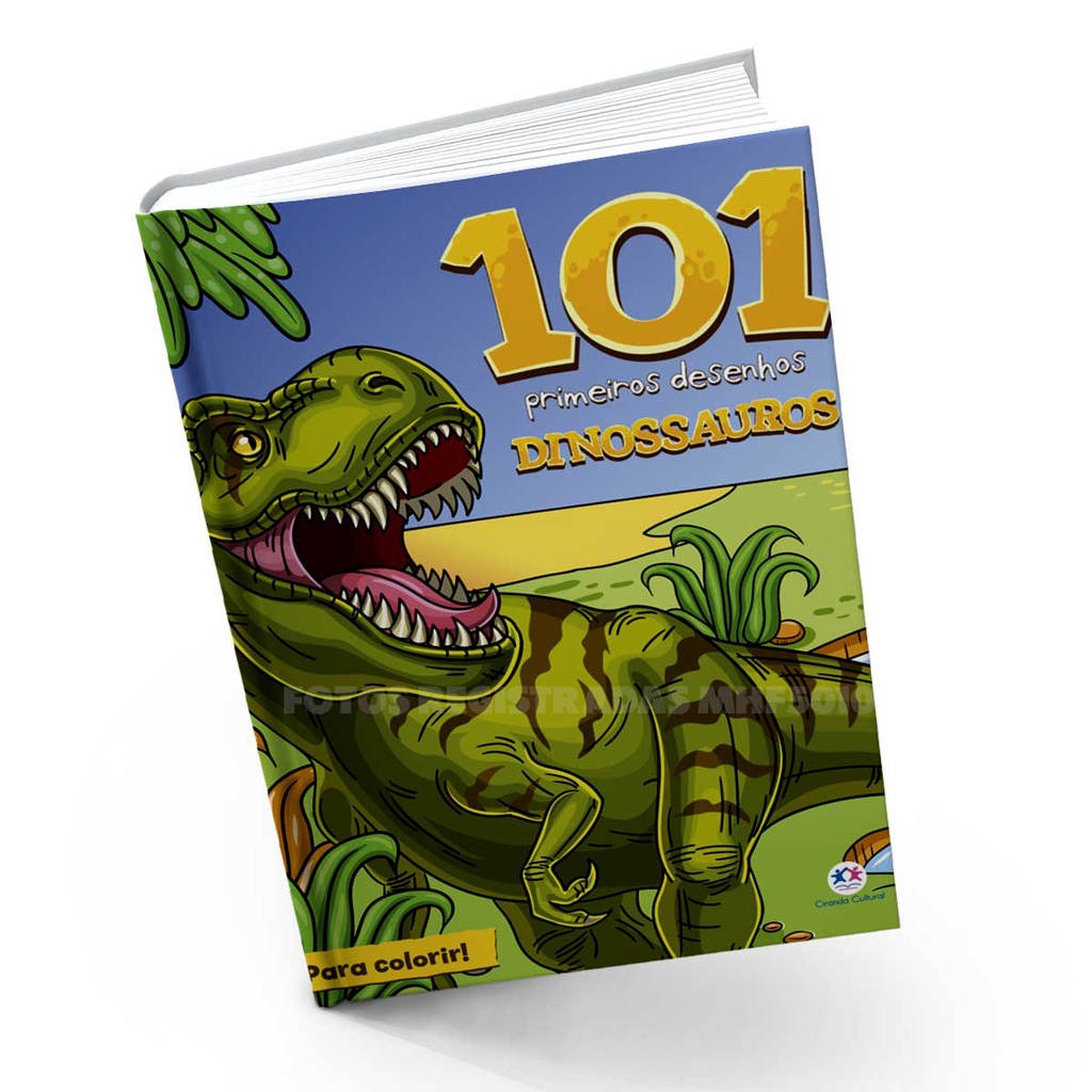 Livro infantil 101 Primeiros Desenhos, Palavra, Colorir Dinossauros Era  Jurássica com Cores educativos para crianças