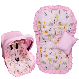 Kit Capa de Bebe Conforto + Capa de Carrinho + Protetor de Cinto + Capotar Solar Tamanho Universal