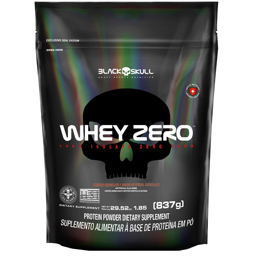 Whey Zero Black Skull Refil – 837g (whey Protein Isolado)