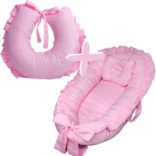 Kit Ninho Redutor de Berço + Almofada Amamentação com Zíper Menino e Menina Diversas Cores em Oferta na Shopee