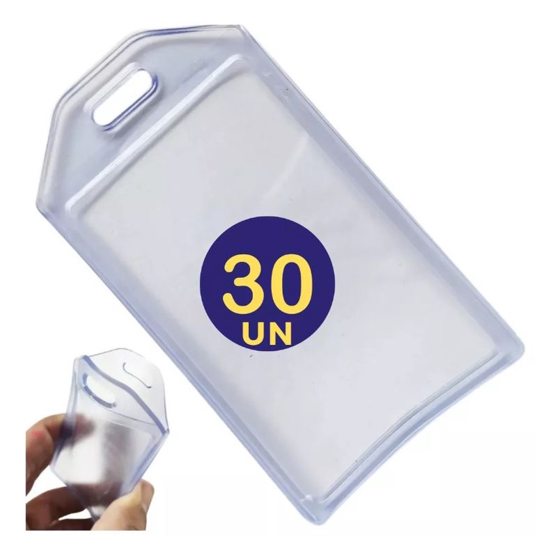 30 Plástico Porta Cartão Crachá Documento Suporte Transparente Duro ...