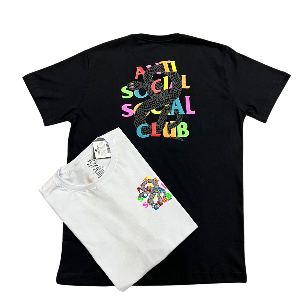 Camiseta Masculina Anti Social Club Cobra Algodão Streetwear