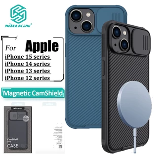Capa Magnética De Luxo Nillkin Para iPhone 15 Pro Max 14 13 12 15 Plus 14 CamShield Proteção Deslizante Da Câmera TPU + PC Enseada Traseira À Prova De Choque