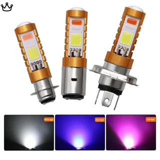 1 Pçs 3 Cores Motocicleta LED Farol Lâmpada P15D H4 H6 BA20D Hi/Lo Feixe Piscando Moto Scooter 12V COB Holofote Luz Do Carro YD