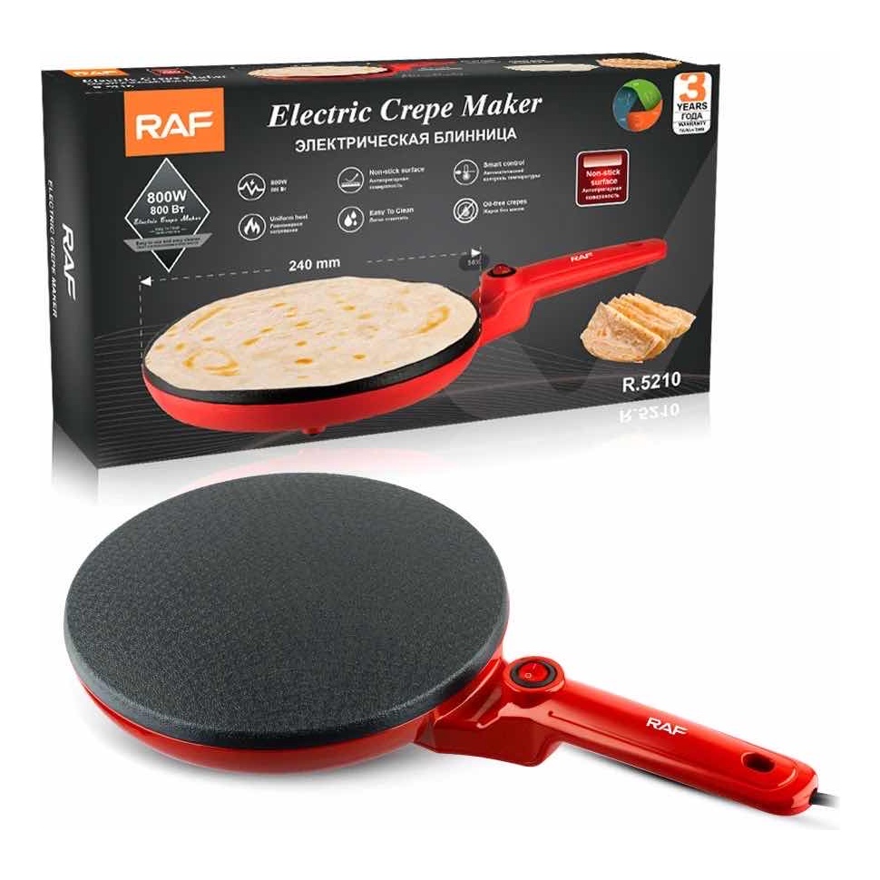 Panquequeira E Crepioca Elétrica Omeletes Vermelha 220v Luxo