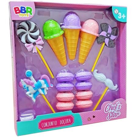 Conjunto Doçura Sorvete E Pirulito Sortido Chefs Star - Bbr Toys