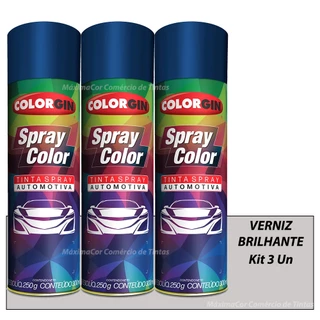 Kit 3 Verniz Spray Automotivo Brilhante Colorgin