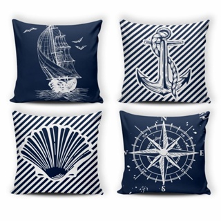 4 Capas para Almofadas Lisas E Estampadas com Zíper Invisível , 45cm X 45cm Tecido Oxford Mega Oferta