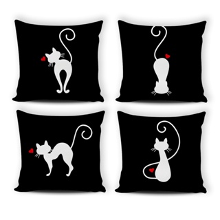 4 Capas para Almofadas Lisas E Estampadas com Zíper Invisível , 45cm X 45cm Tecido Oxford
