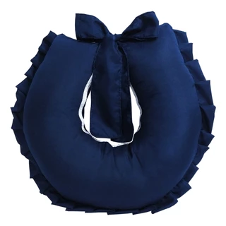 Almofada Amamentação para Amamentar Azul Marinho Lisa com Babado e Zíper 100% Poliéster em Oferta na Shopee