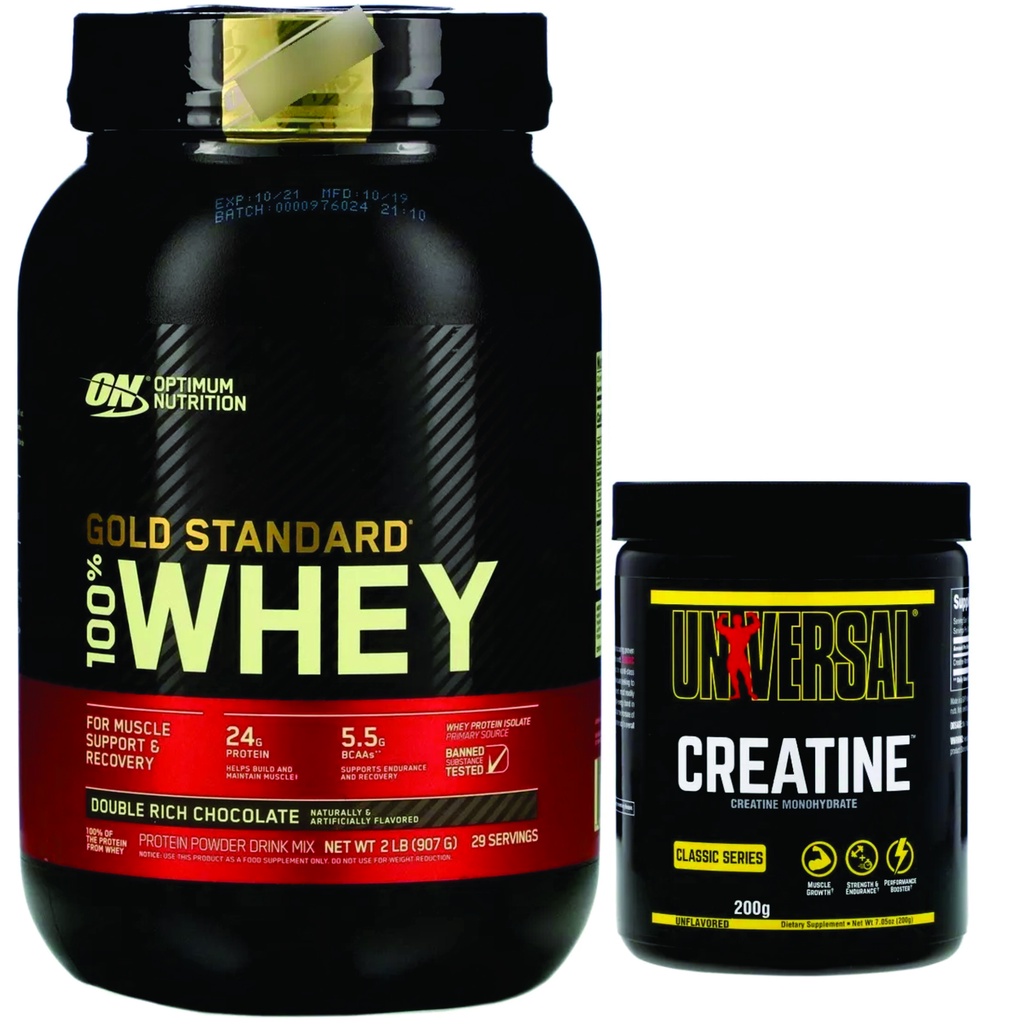 Whey Gold Standard 900gr + Creatina Univeral 200gr Importada