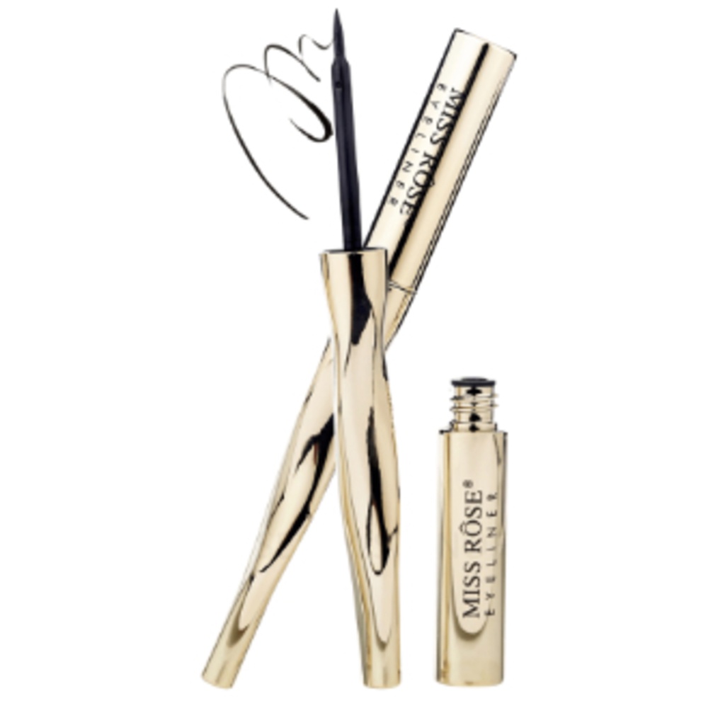 Delineador Líquido Preto para Olhos embalagem Dourada - Miss Rôse