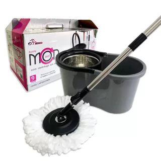 Mop Com Centrifuga e Cabo em Inox Com Refil de Microfibra