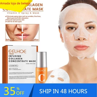 Película De Colágeno & Kit De Névoa Cuidados Com A Pele Facial Vitamina C Highprime Solúvel Anti-Envelhecimento Máscara Para Os Olhos Mulheres
