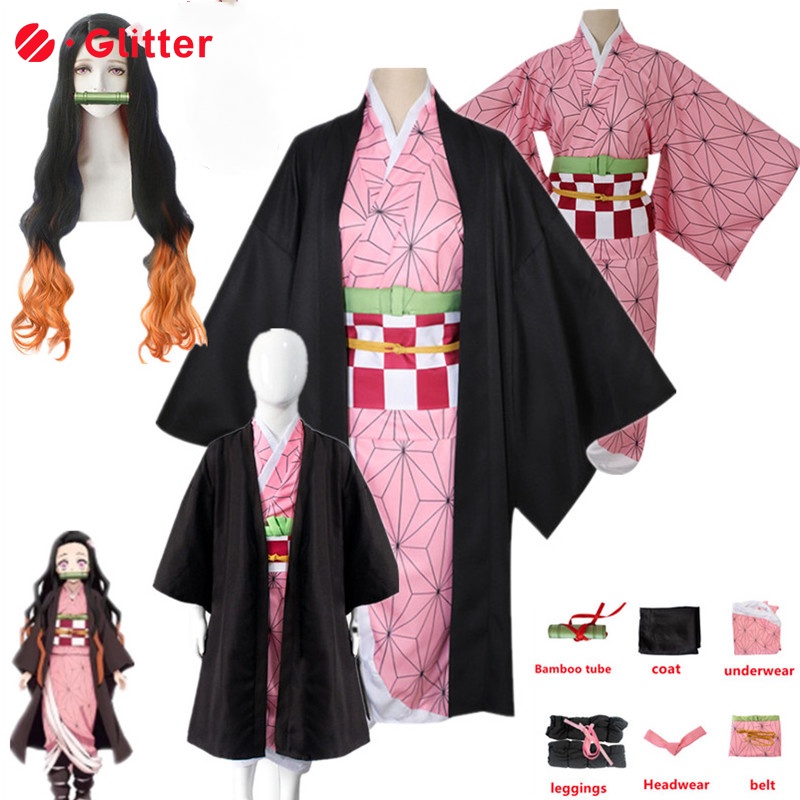  colarm Nezuko Costume, Cosplay Suit, Nezuko Cosplay