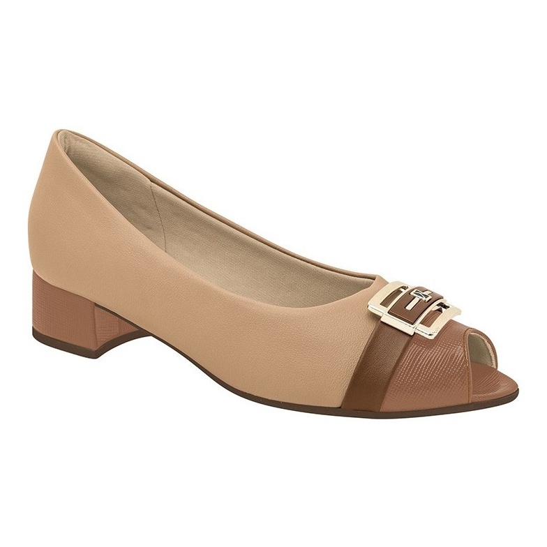 Sapato Peep Toe Feminino Piccadilly Conforto Aberto na Frente
