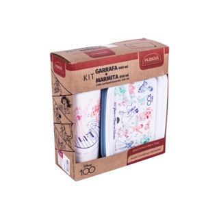 KIT GARRAFA + MARMITA MICKEY&AMIGOS KIT PRESENTE VOLTA AS AULAS - KIT LANCHE ESCOLAR TAMPA HERMÉTICA BPA FREE PLÁSTICO RESISTENTE CONSERVA ALIMENTO