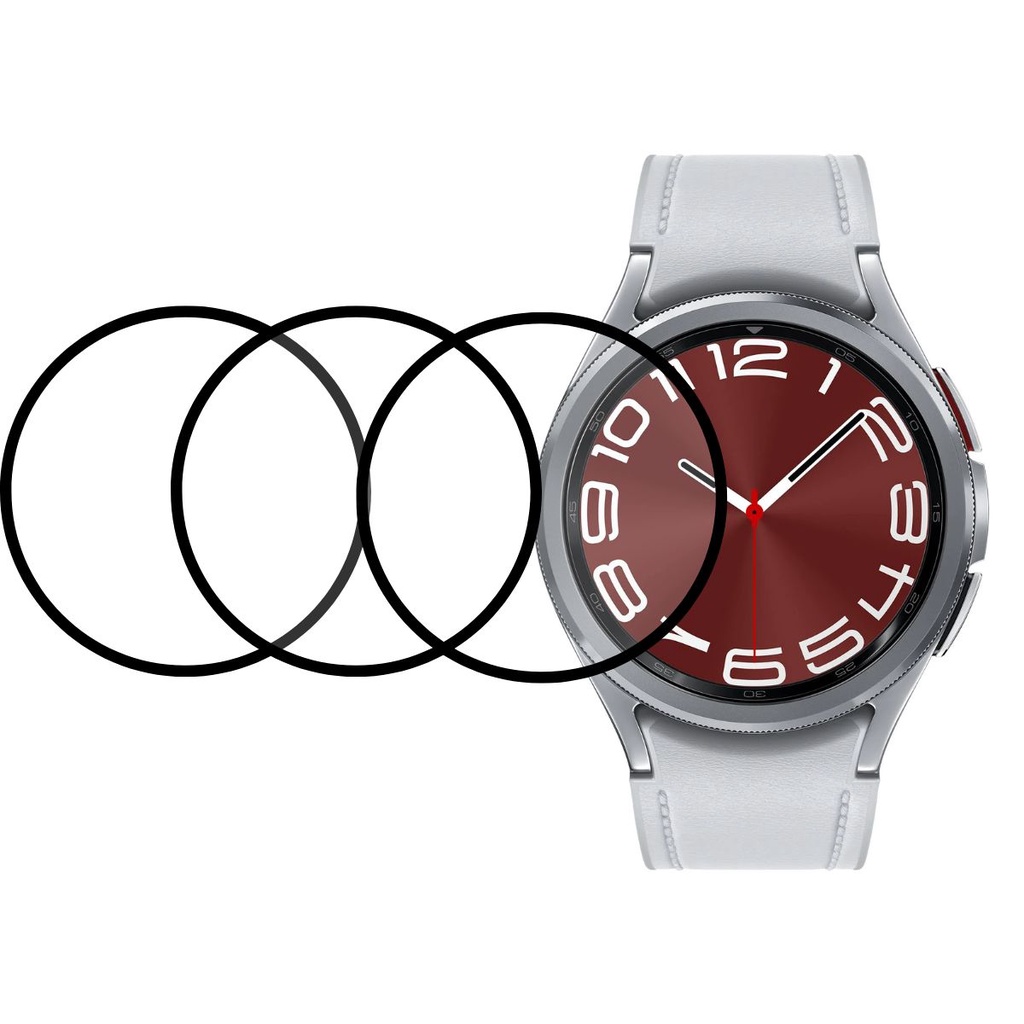 3x Película 3d Para Galaxy Watch 6 Classic 43mm Tela Toda