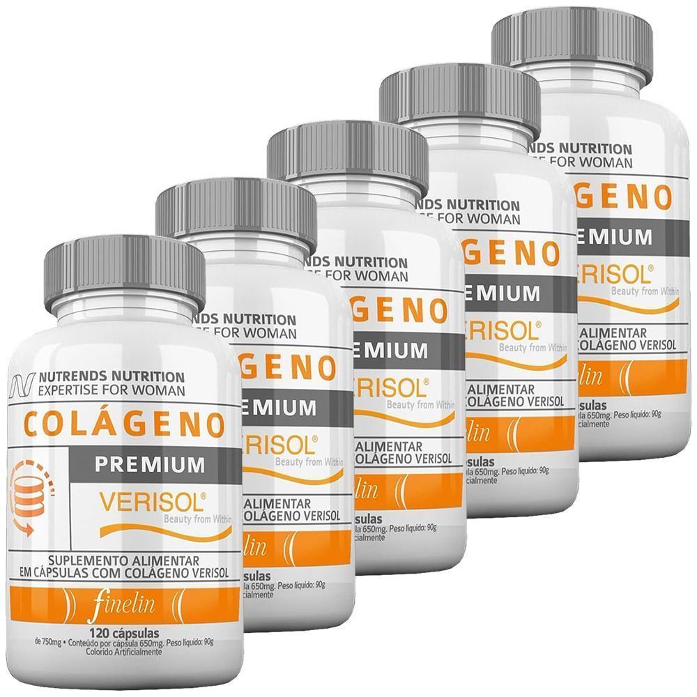 Kit 5x Colágeno Premium Verisol 120 Cápsulas Nutrends | Shopee Brasil
