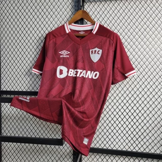 Camisa de futebol 23 /24 F-E No. 2 Camisa Esportiva Vermelha Masculina Fluminense Away