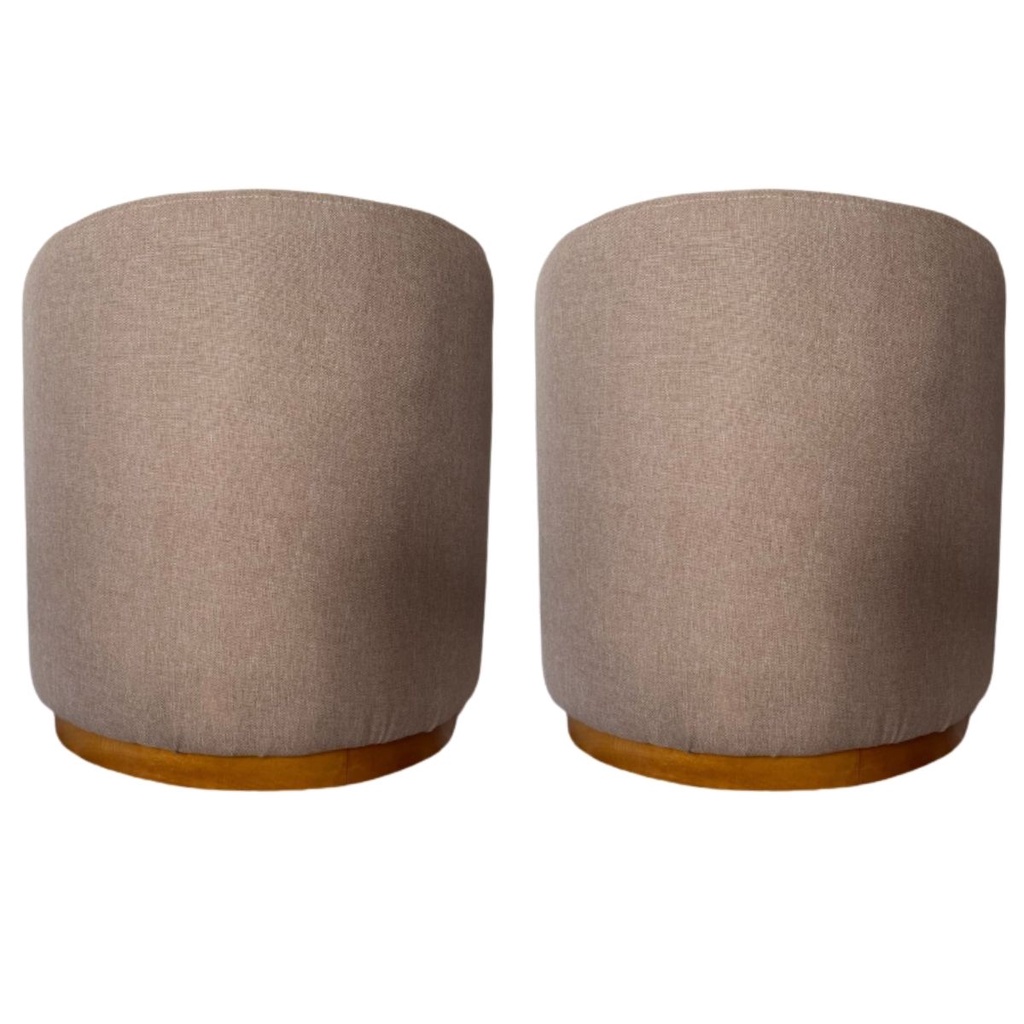 Kit 02 Puff Banqueta Redondo para Sala e Quarto Linho Bege - WeD Decor -  W&D Decor