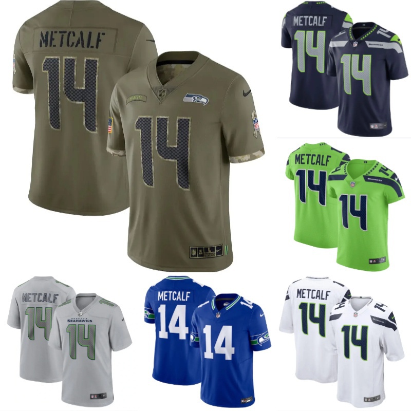 Seattle Seahawks Dk Metcalf #14 Nike Limited Jersey 2XLarge Navy