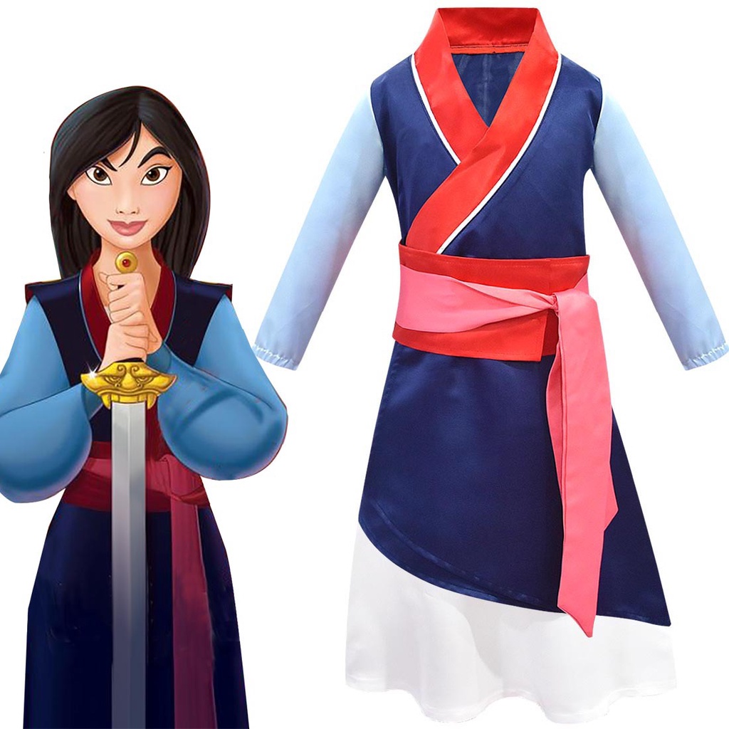 Novo Mulan traje definido para cosplay infantil Halloween desempenho ...