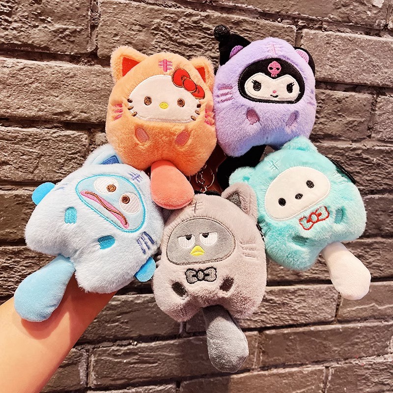 Chaveiro Kawaii Sanrio Plush Anime Kuromi Melody Hello Kitty