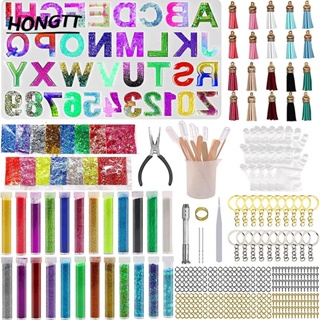 510 Pcs Alfabeto Moldes De Silicone Epóxi Resina Letras Número Kit DIY Reversa Para Fazer Jóias Chaveiro Fundição