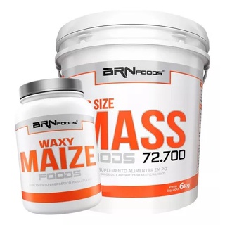 Kit Big Size Mass 6kg + Waxy Maize 1kg Natural - BRN Foods #S