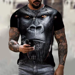 Camiseta Gorila Masculina Com Estampa 3D animal