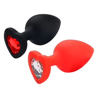Plug Anal M de Coração em Silicone