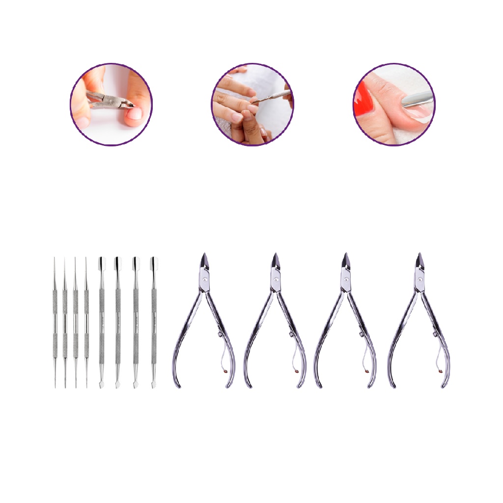 Kit 4 Alicate Cuticula 777 4 Palito 4 Empurrador Raspador | Shopee Brasil