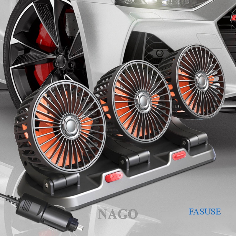 Ventilador De Carro NAGO 3 Head Car Fan USB 5V/12V/24V Universal De Vento Grande Controle De Duas Velocidades