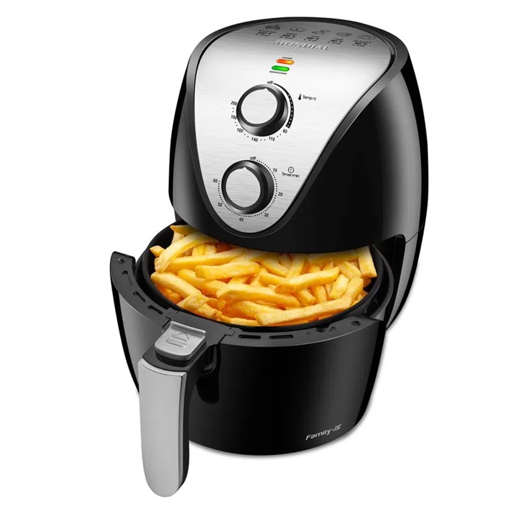 Fritadeira Sem Oleo Mondial Family-IV 3,5L Preto -AF30I 220V