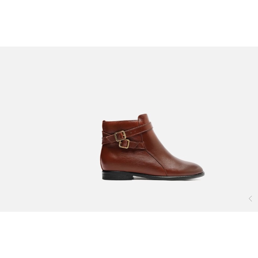 Bota Arezzo Em Couro Cano Curto Tiras Fivelas Shopee Brasil