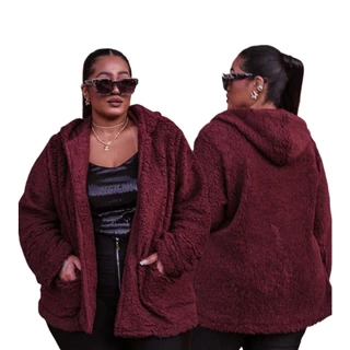 Casaco Sobretudo Teddy Moda Inverno Plus Size Jaqueta Muzzarras
